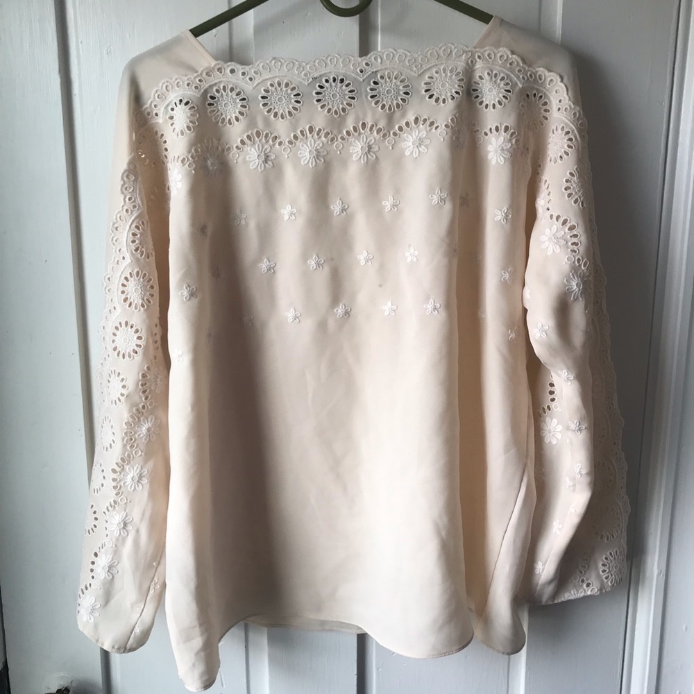 Cream Eyelet Blouse